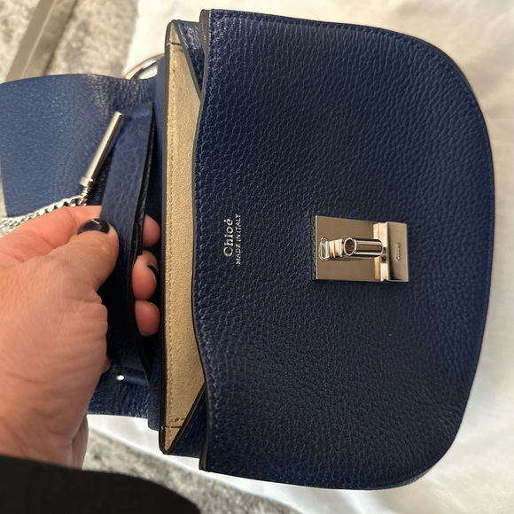 Authentic Navy blue Chloe Drew bag with silver hardware - Picture 3 of 4